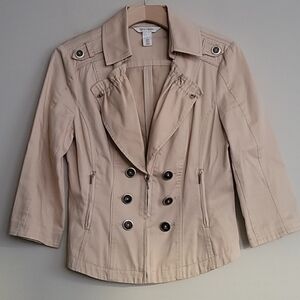 WHBM Beige Double-Breasted Women's Jacket